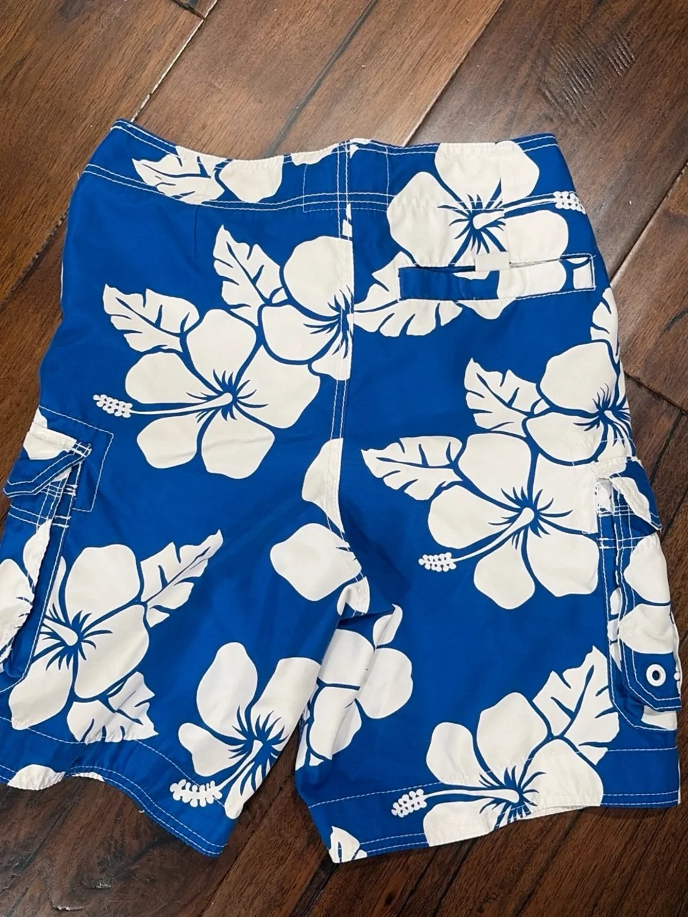 Abercrombie & Fitch Royal Blue and White Floral Swim Shorts
